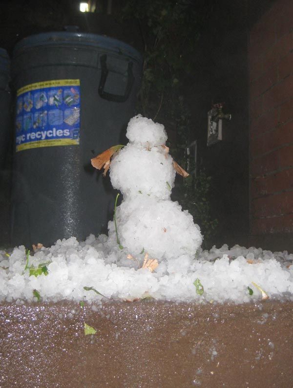 The first hail snowman!